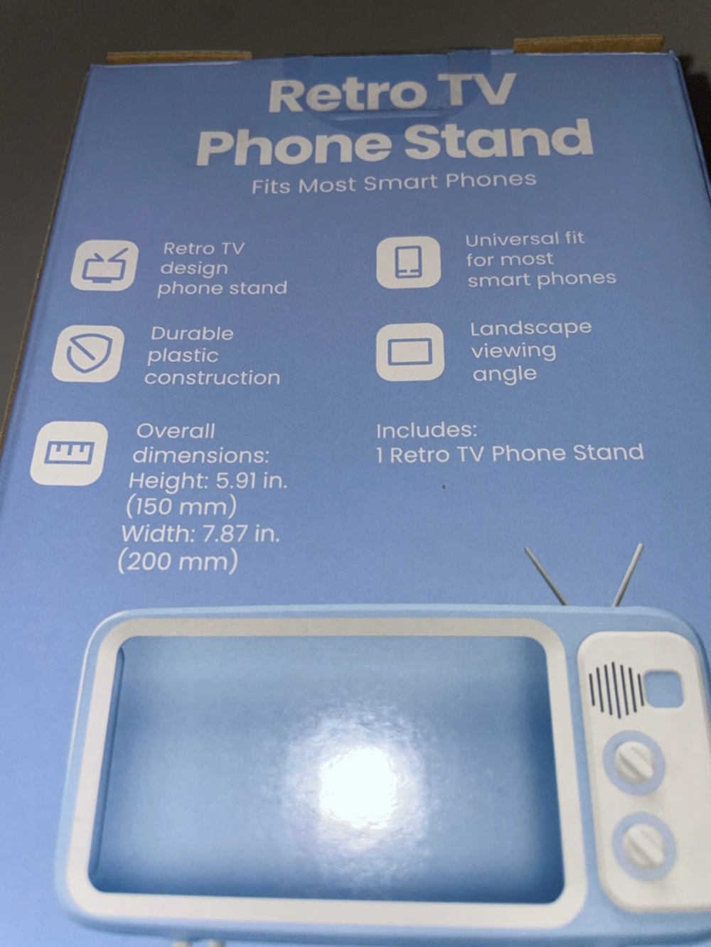 NIB Retro TV Phone Stand - Light Blue - Picture 3 of 3
